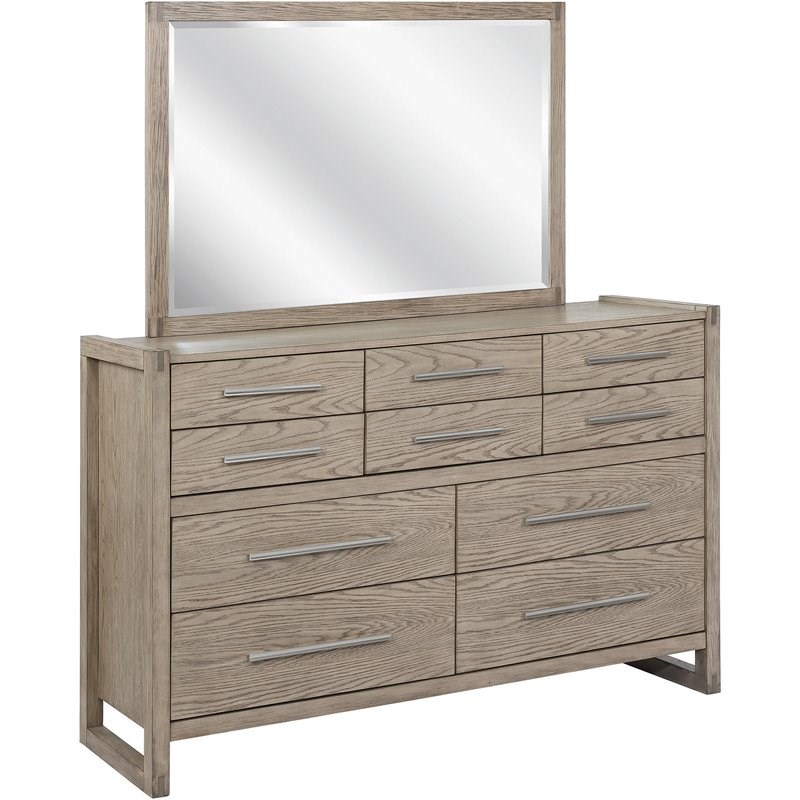 Coaster Smithson Rectangular Dresser Mirror in Grey Oak