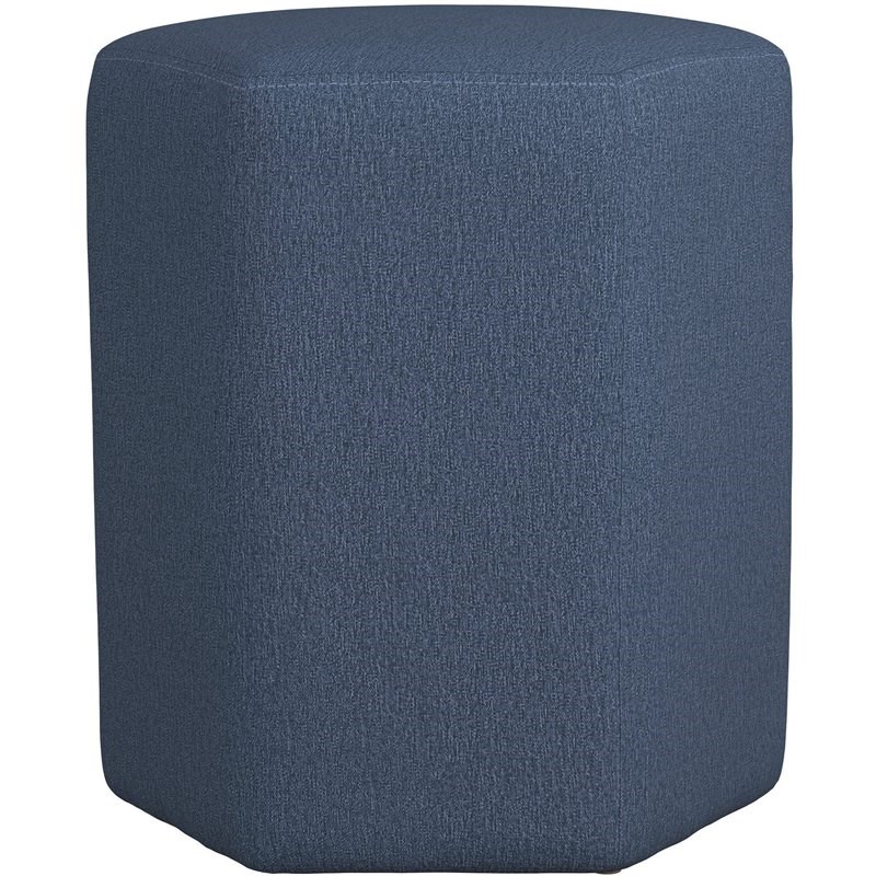 Coaster Hexagonal Upholstered Stool in Blue