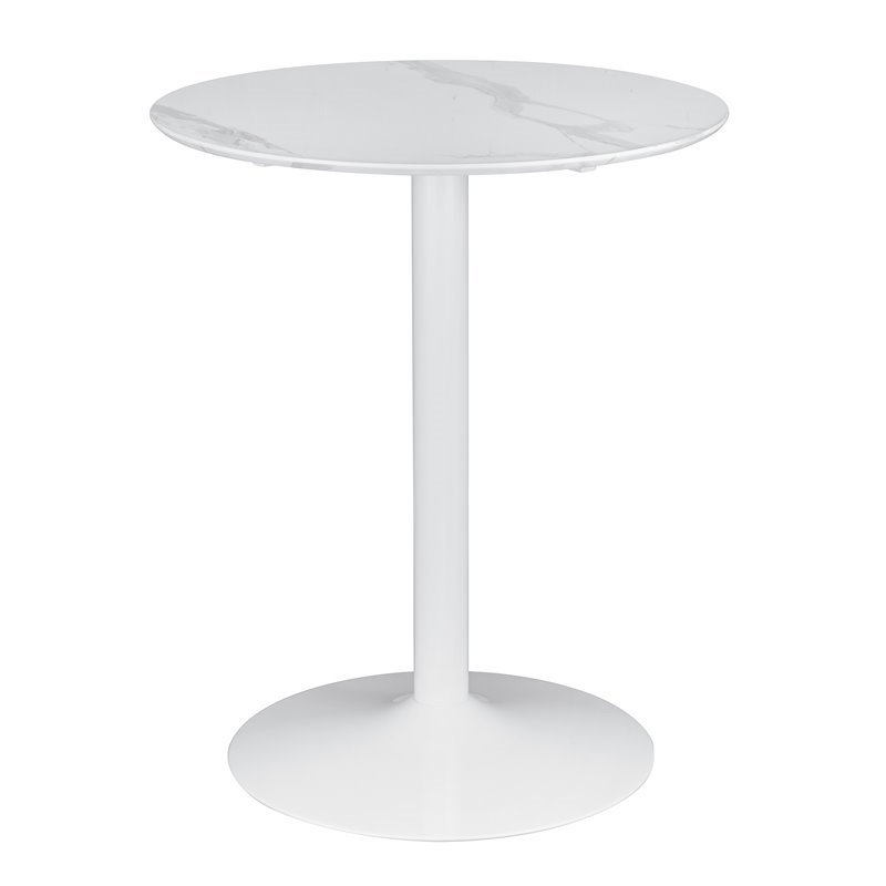 Coaster Arkell Round Pedestal Counter Height Table in White