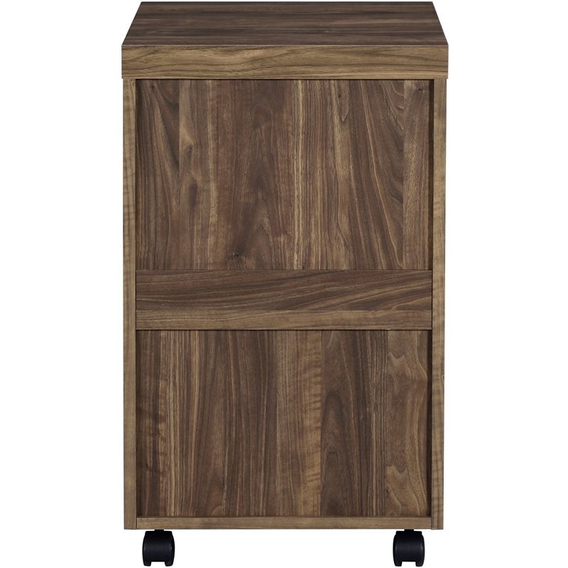 Coaster Luetta 3 Drawer Mobile Storage Cabinet with Casters in Aged Walnut