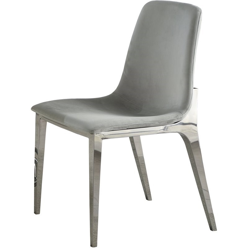 Coaster Irene Upholstered Side Chair in Light Grey and Chrome
