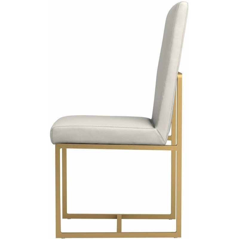 Coaster Conway Upholstered Dining Chair in Grey and Aged Gold