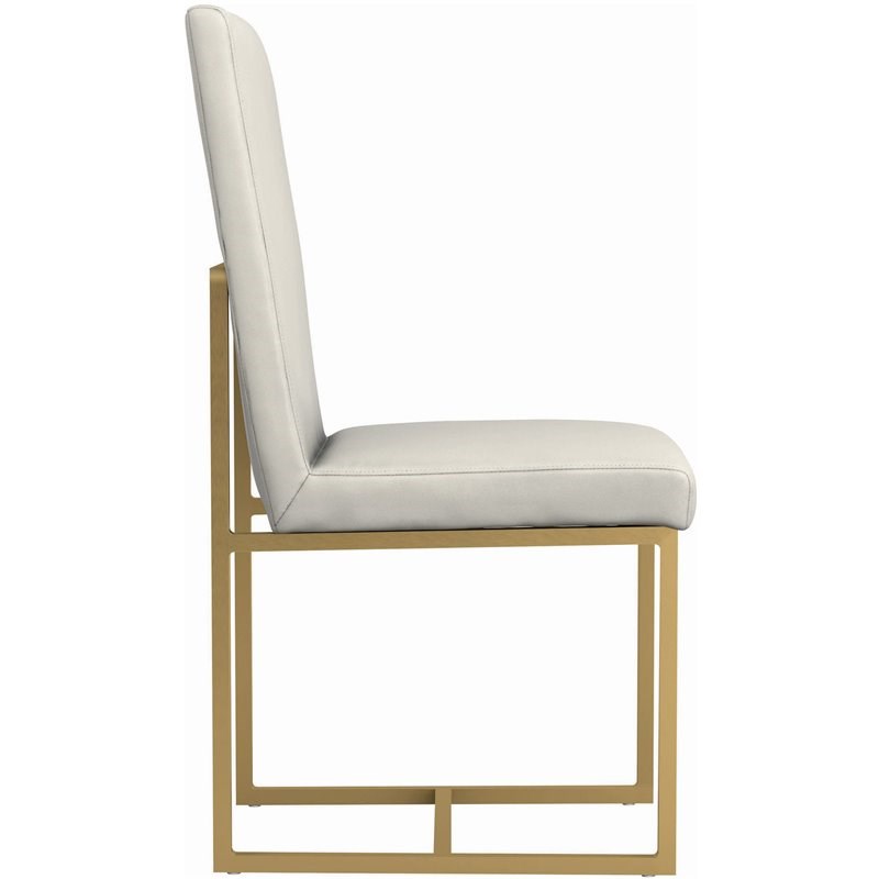 Coaster Conway Upholstered Dining Chair in Grey and Aged Gold