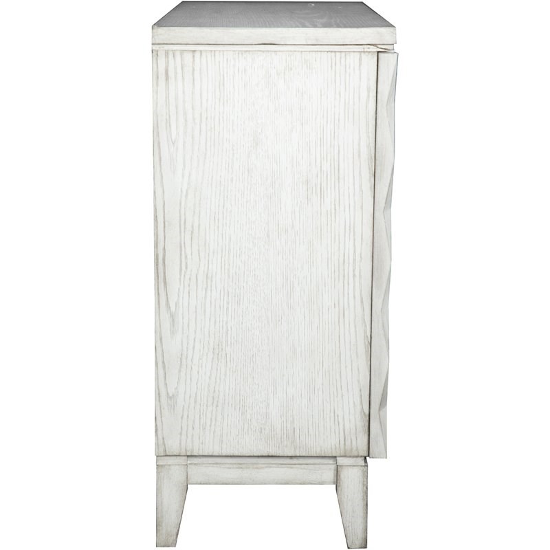 Coaster Accent Cabinet with Carved Door in Antique White