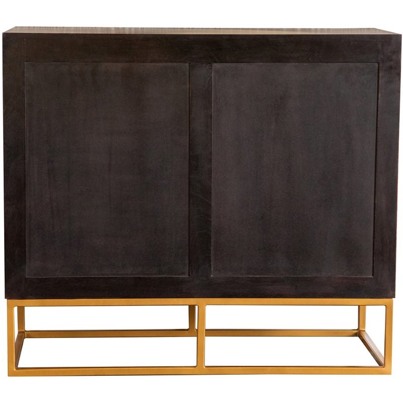 Coaster 2 Door Accent Cabinet in Black Walnut and Gold