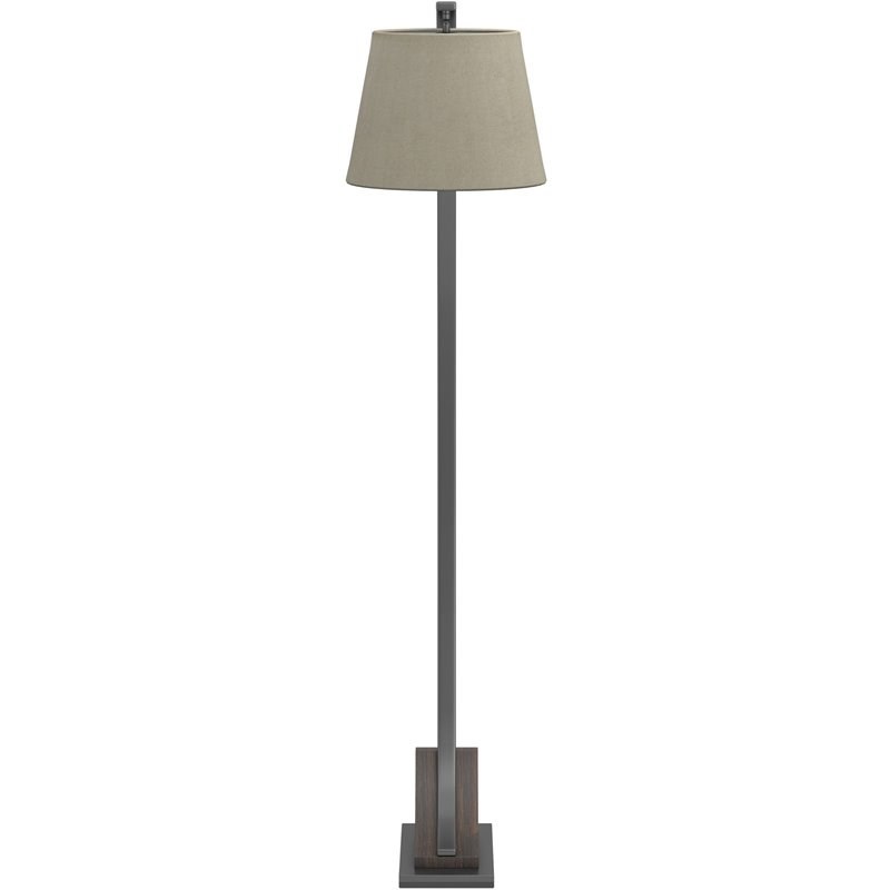 Coaster Empire Shade Floor Lamp in Oatmeal Brown and Orb
