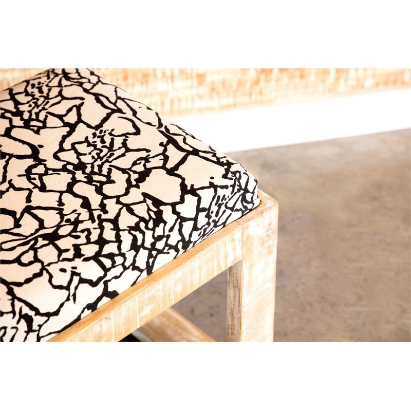 Coaster Sled Leg Upholstered Accent Bench in Black and White