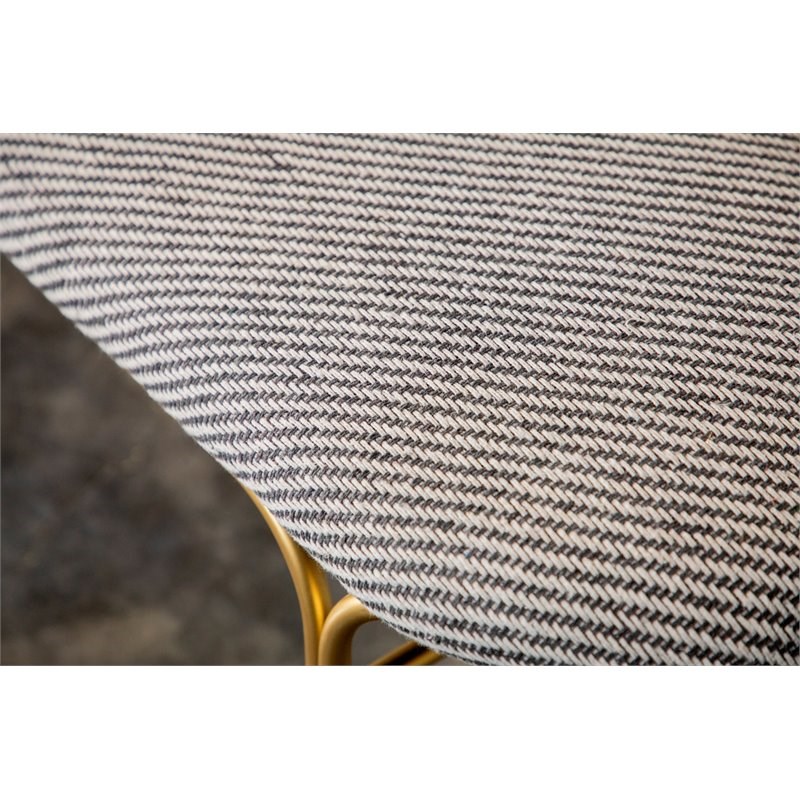 Coaster Upholstered Accent Bench with Metal Leg in Grey and Gold