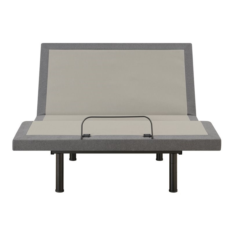 Negan Queen Adjustable Bed Base in Gray & Black | Homesquare