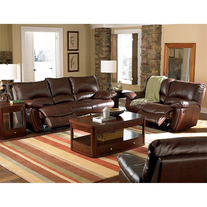 Coaster Clifford Leather Reclining Sofa in Chocolate