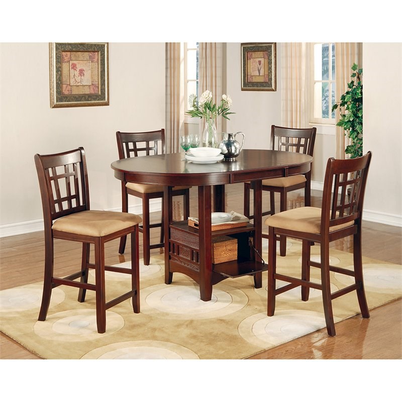 Coaster Lavon Extendable Casual Counter Height Dining Table in Brown