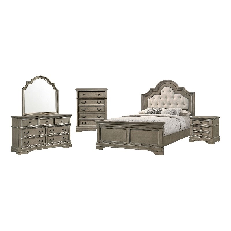 Coaster Manchester 5Piece Wood California King Panel Bedroom Set in