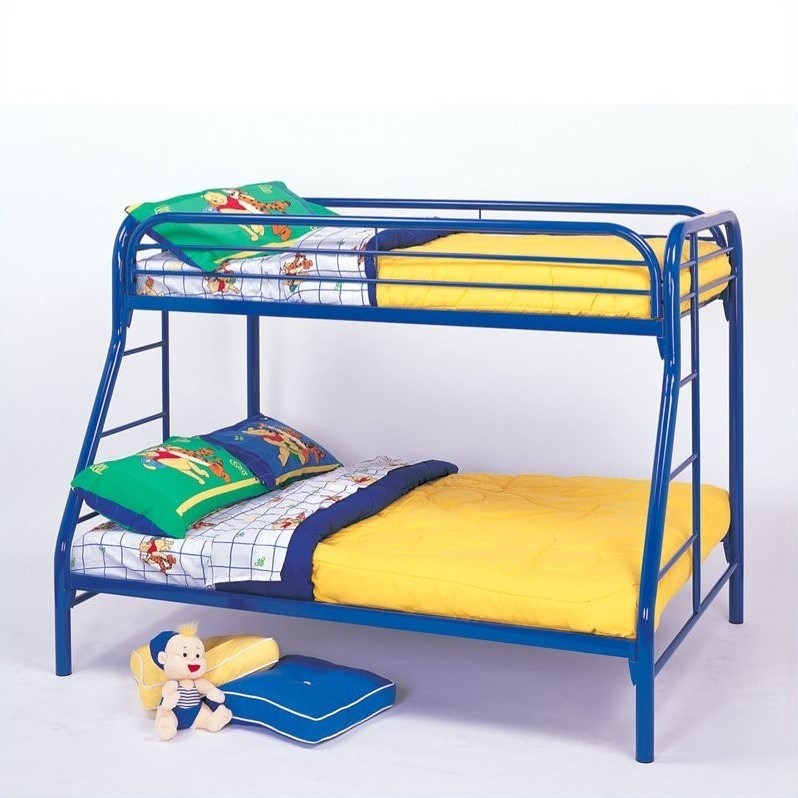 Coaster Tracey Twin over Full Metal Bunk Bed in Blue Finish