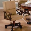 Coaster Marietta Upholstered Game Arm Chair in Tan and Rustic Tobacco