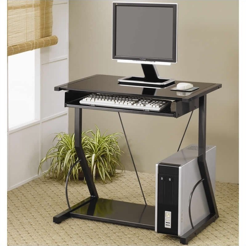 Coaster Desks Contemporary Computer Desk with Keyboard Tray in Black