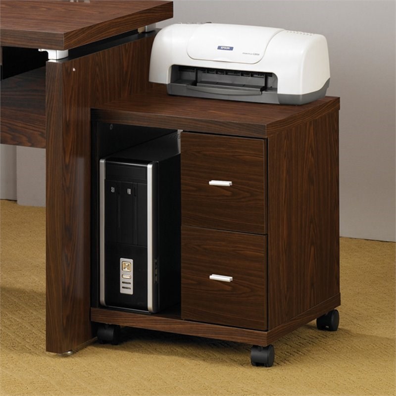 Coaster Russell 2 Drawer Printer Stand in Medium Oak