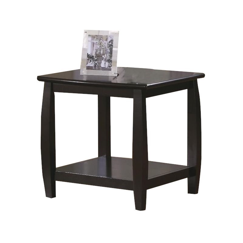 Coaster Marina Contemporary Square End Table with Bottom Shelf in