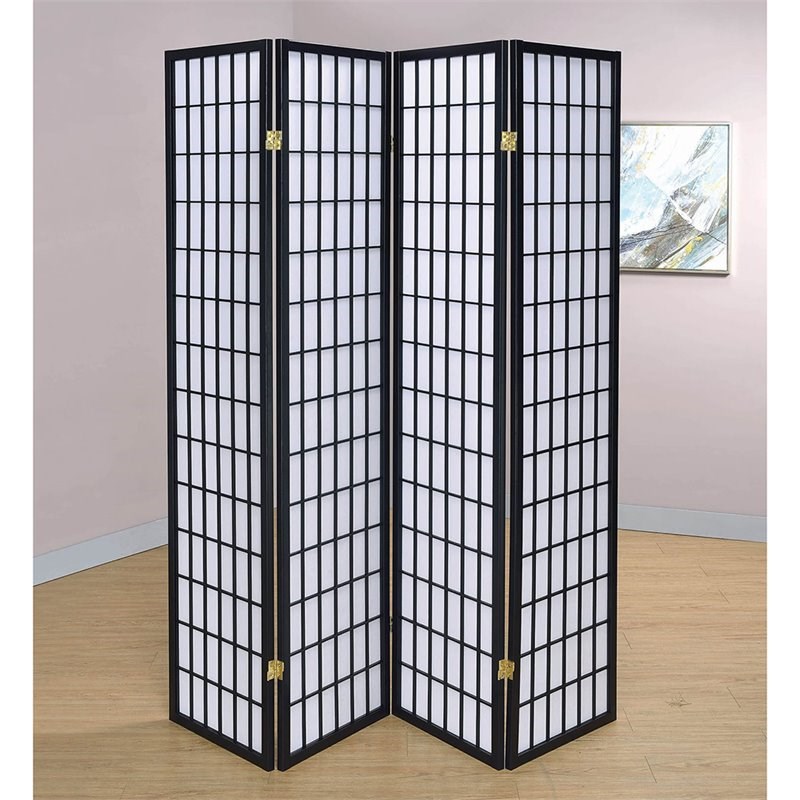 Coaster 4 Panel Room Divider in Black and White