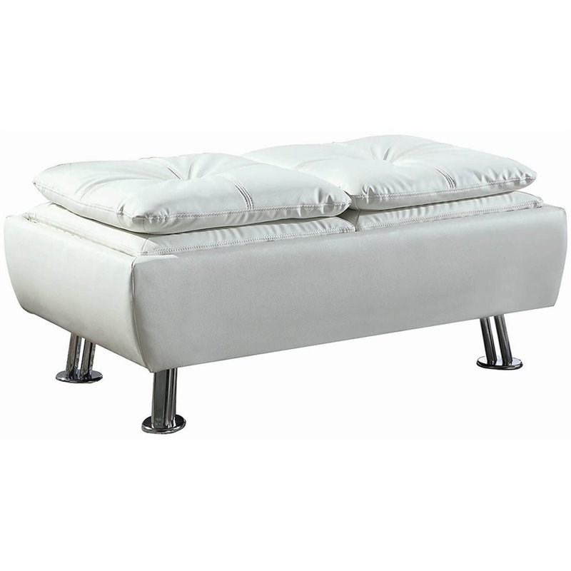 Coaster Dilleston Faux Leather Tufted, Coaster Furniture Dilleston White Sofa Bed