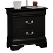 Coaster Louis Philippe 2 Drawer Nightstand in Black and Silver