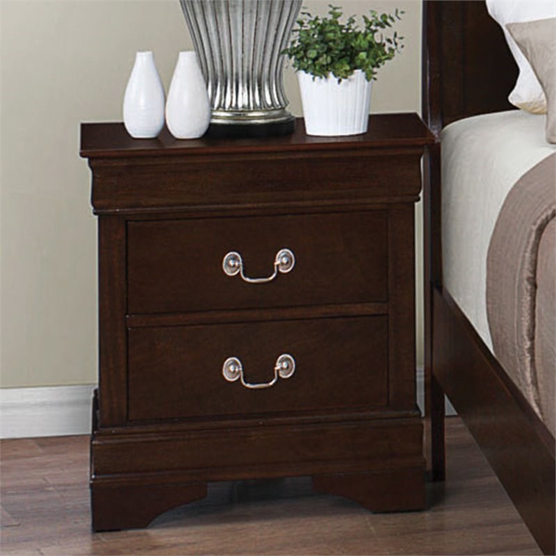 Coaster Louis Philippe 2 Drawer Nightstand in Cappuccino