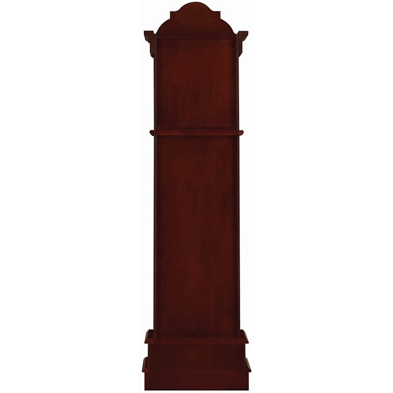 Coaster Grandfather Clock with Chime in Red Brown | Homesquare