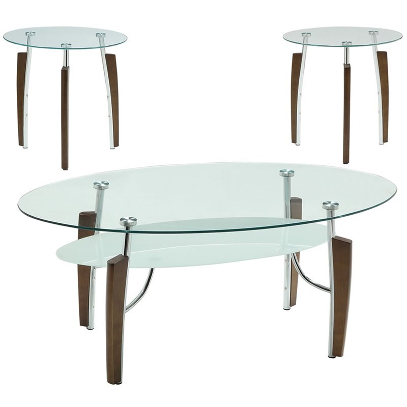 oval glass coffee table set