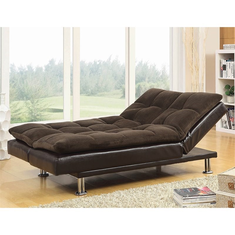 Coaster Lennon Tufted Sleeper Sofa In Brown And Chrome | Homesquare