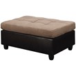 Coaster Mallory Faux Leather Ottoman in Tan and Chocolate