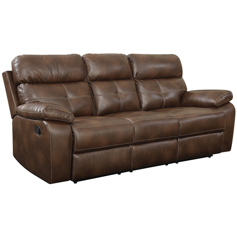 Coaster Company Brown Leather Tufted Victoria Sofa Baci Living Room