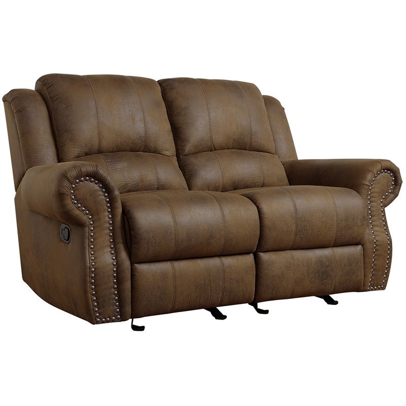 Coaster Sir Rawlinson Gilder Reclining Loveseat with Nailhead Trim