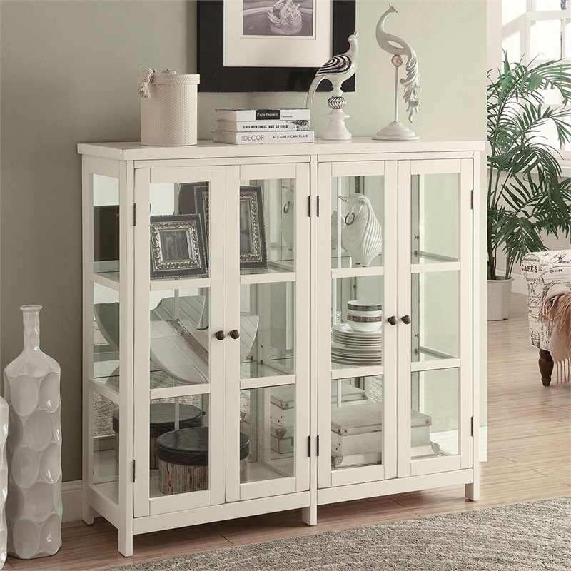 Coaster Traditional 4 Door Accent Cabinet in White