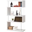 Coaster 4 Shelf Asymmetrical Snaking Bookcase in Glossy White
