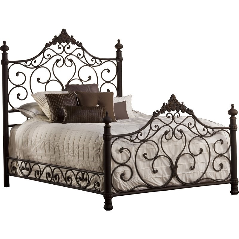 Hillsdale Baremore Queen Poster Bed in Antique Brown