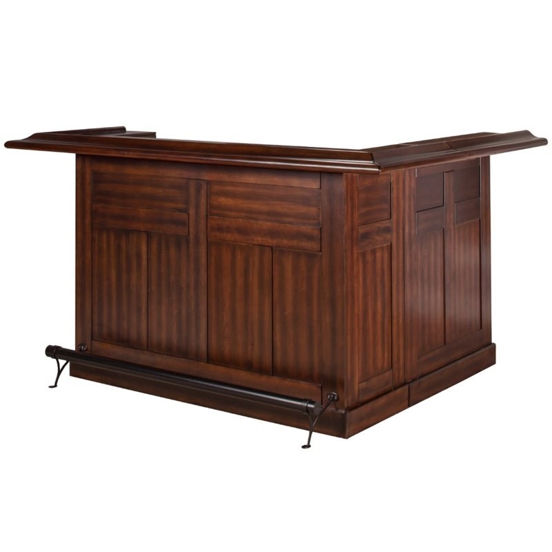 Hillsdale Classic L Shaped Home Bar In Brown Cherry 64028xbche