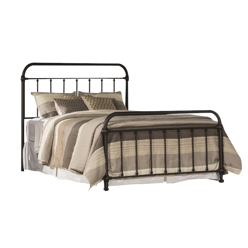 Hillsdale Kirkland Full Metal Spindle Panel Bed in Dark Bronze | Homesquare