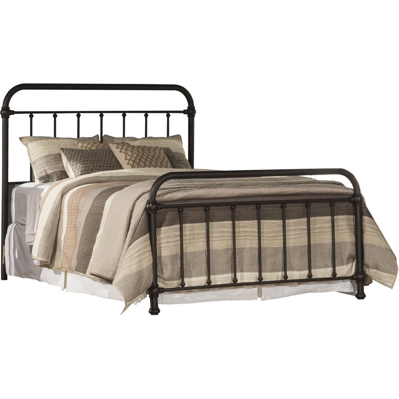 hillsdale kirkland king metal spindle panel bed in dark bronze 1863660