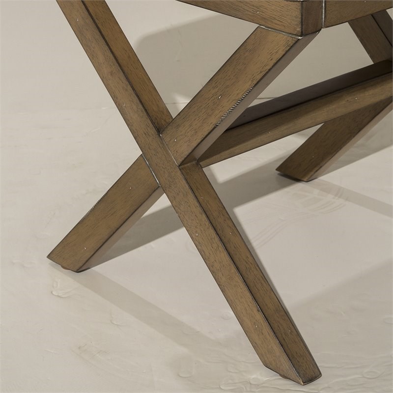 Hillsdale Somerset Vanity Stool in Fog and Driftwood