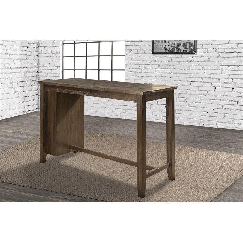 Hillsdale Furniture Emerson Wood Dining Bench Top in Gray Sheesham