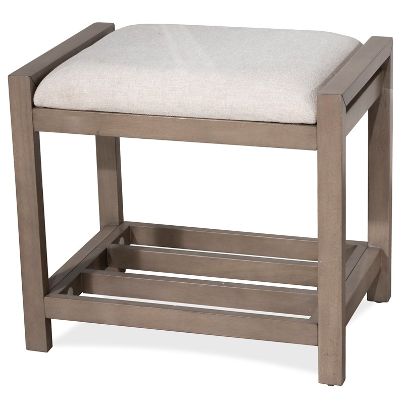 Amelia Vanity Stool in Antique Gray Homesquare