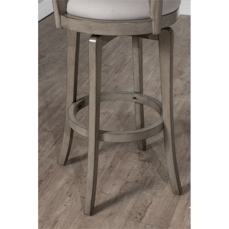 Hillsdale Sloan Fabric Upholstered Swivel Counter Stool in Aged Gray