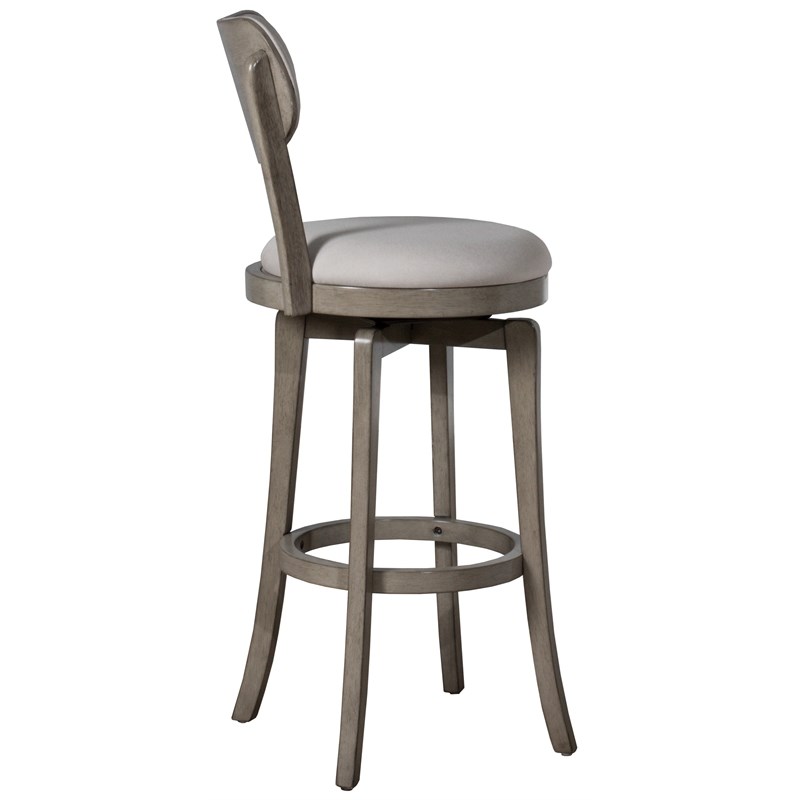 Hillsdale Sloan Fabric Upholstered Swivel Counter Stool in Aged Gray