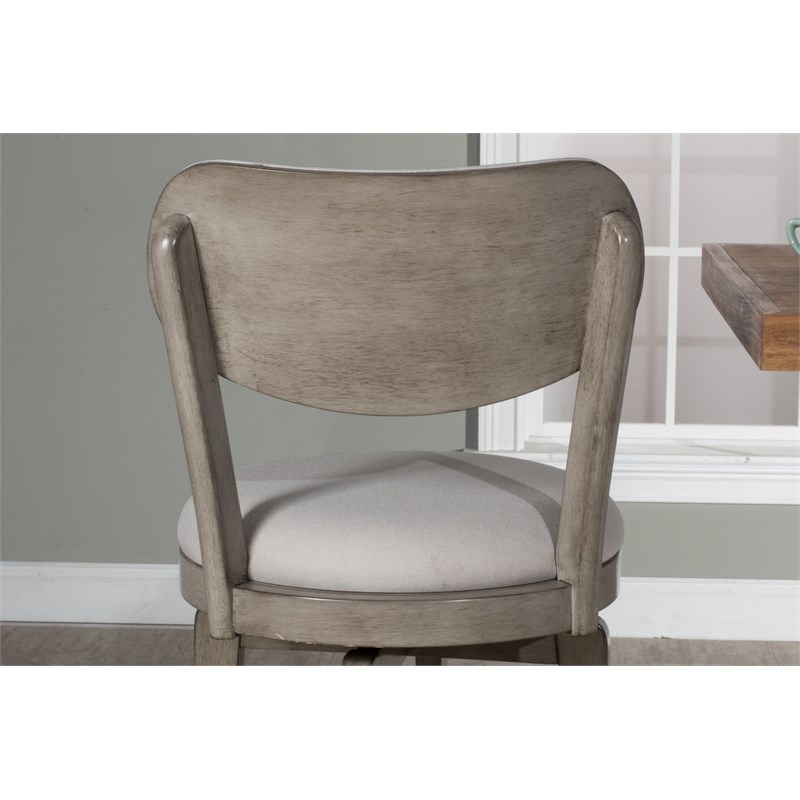 Hillsdale Sloan Fabric Upholstered Swivel Bar Stool in Aged Gray
