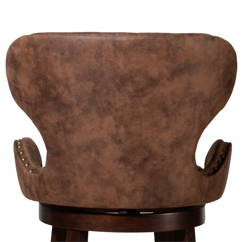 Hillsdale Furniture Mid-City Wood Upholstered Swivel Bar Height Stool Chocolate