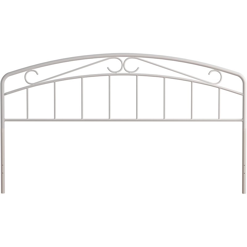Metal Hillsdale Furniture Jolie King Headboard with Arched Scroll White
