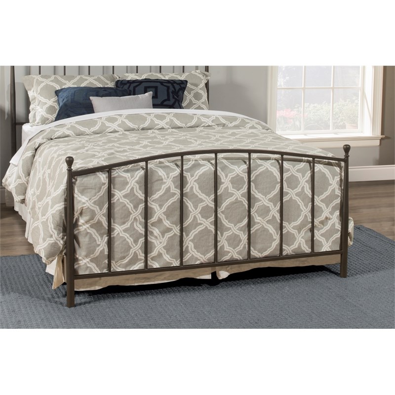 Hillsdale Furniture Warwick Metal King Bed Set in Gray Bronze Homesquare