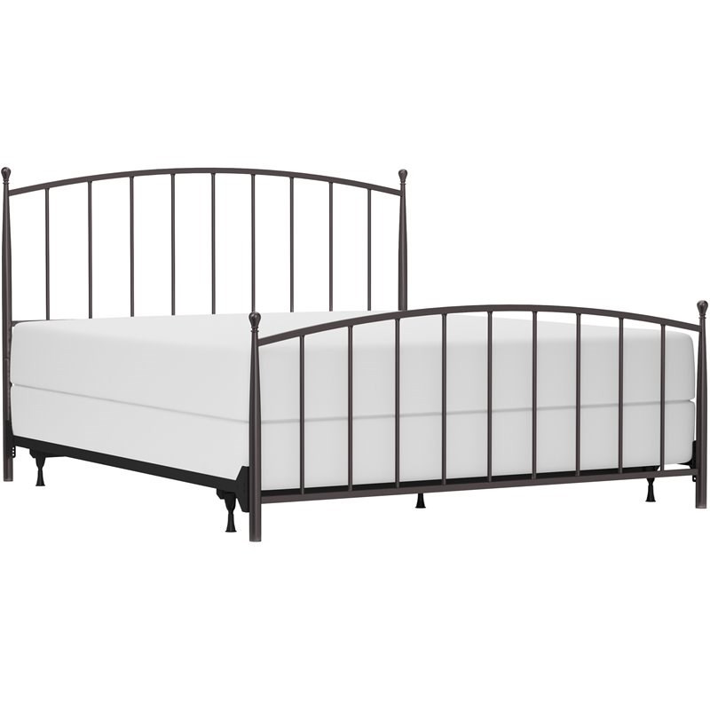 Hillsdale Furniture Warwick Metal King Bed Set in Gray Bronze Homesquare