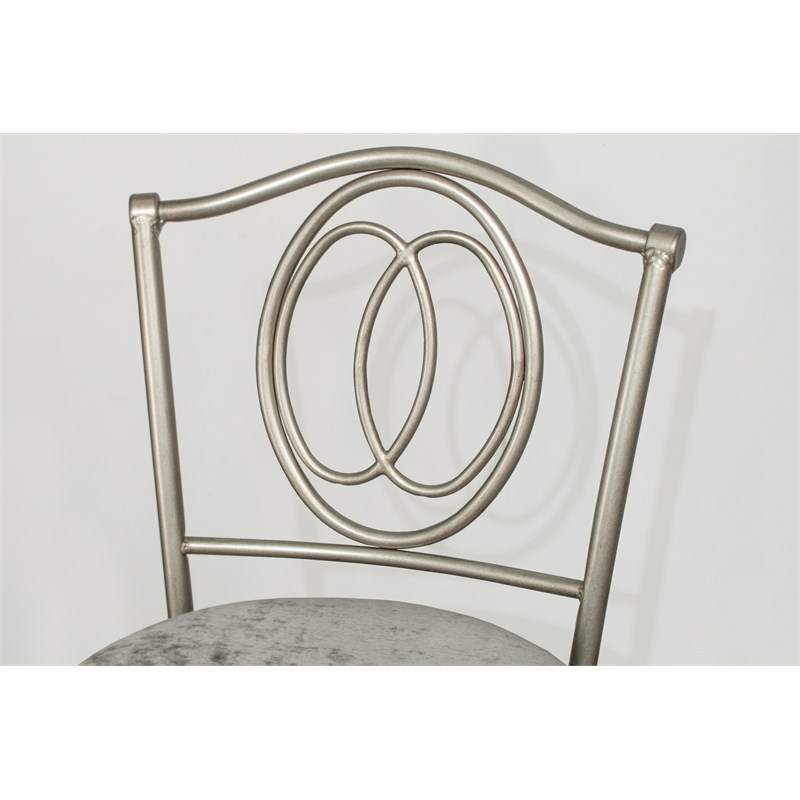 hillsdale furniture emerson metal vanity stool pewter - 51053a