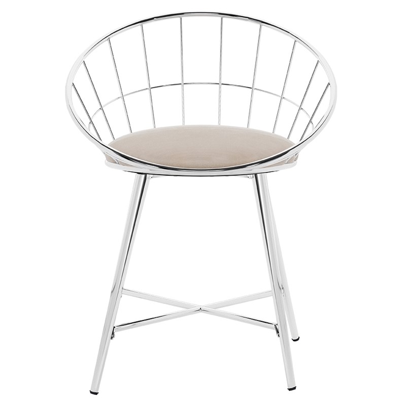 Hillsdale Furniture Bullock Chrome Metal Vanity Stool | Homesquare