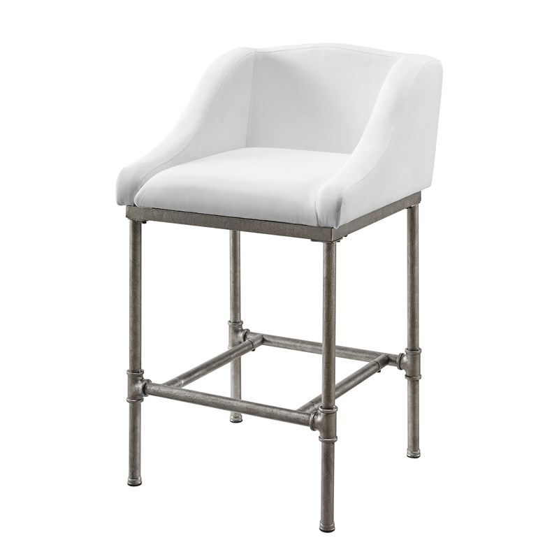 Hillsdale Furniture Dillon Metal Counter Height Stool with White Fabric